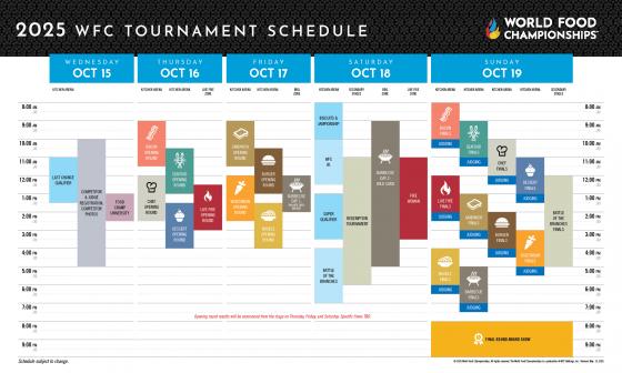 World Food Championships Release Tournament Schedule for 2025 Championship Event in Indianapolis